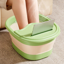 Foldable Portable Foot Bath Basin with Acupoint Massage – Green, Compatible with Home Spa Treatment