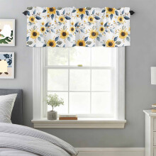 Cantonnière sans couture à motif de tournesol 42 x 18 po avec passe-tringle