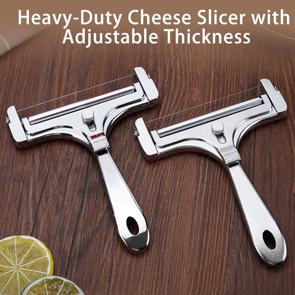 Cheese Slicer Stainless Steel Wire Cheese Cutter Adjustable Thickness Cutter for block Cheeses Kitchen Cooking Tool By