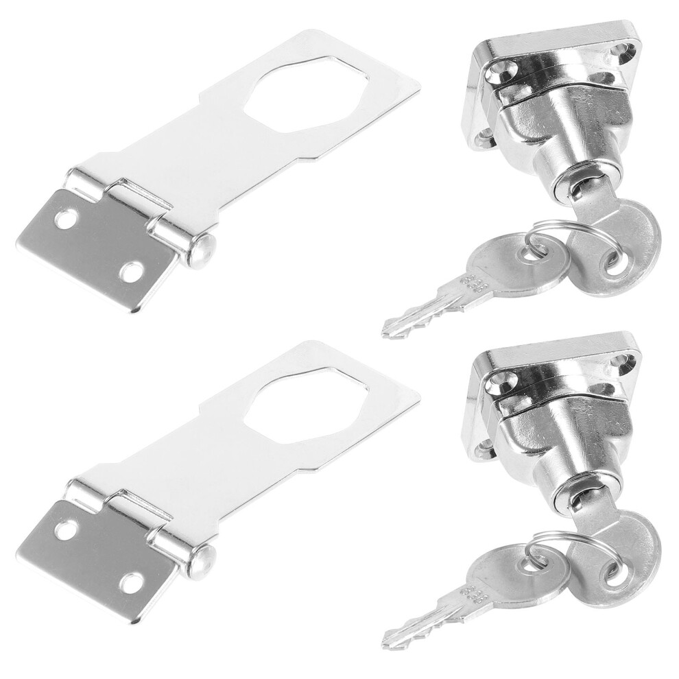 Lock Hasp 2 Sets Stainless Steel Keyed Hasp Locks Security Hardware For Doors Cabinets 9170372979929