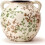 Antikk grønn beige keramikkvase 14,6 cm 1