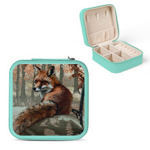 Kleine Schmuckschatulle von Fox für Damen mit großem Fassungsvermögen, Design Grün