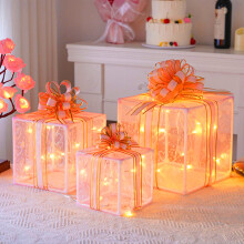 Cajas de regalo navideñas con iluminación LED (juego de 3)
