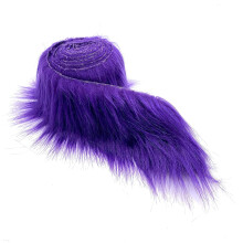 Ruban en fausse fourrure mohair duveteuse, prédécoupé en rouleau, 5 cm de large x 152 cm de long - Violet