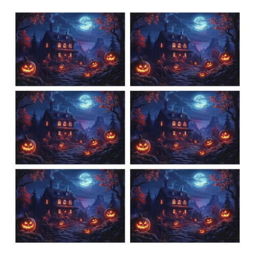 Σουπλά από λινό για Halloween, συσκευασία των 6 τεμαχίων 45x30εκ.