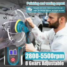 11-Teiliger Lithium-Akku-Polierer, Auto-Detailing-Polierer, Wachsmaschine, Motorschleifer, Lithium-Akku-Polierer, EU-Stecker