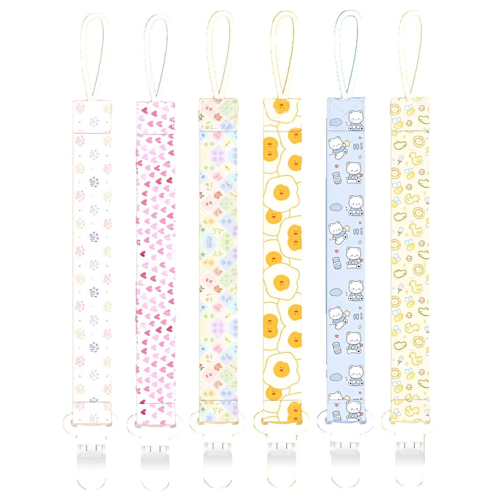 6Pcs Pacifier Clip,Multipurpose Lanyard Pacifier Holder,Simple and Cute Design Binky Clips