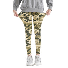 VERUGU Girls Leggings Kids Camouflage Printed Pants High Waist Stretchy Soft Tights Kids Summer Leggings for School Wearing Army Green 5 Years