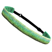 DESIGNICE Kariertes, verstellbares, rutschfestes Stirnband für Damen, 2,5 x 48 cm, mehrfarbig – geeignet für Yoga und Sport