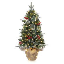 Flocked Fiber Optic Christmas Tree 3 ft to 4.5 ft