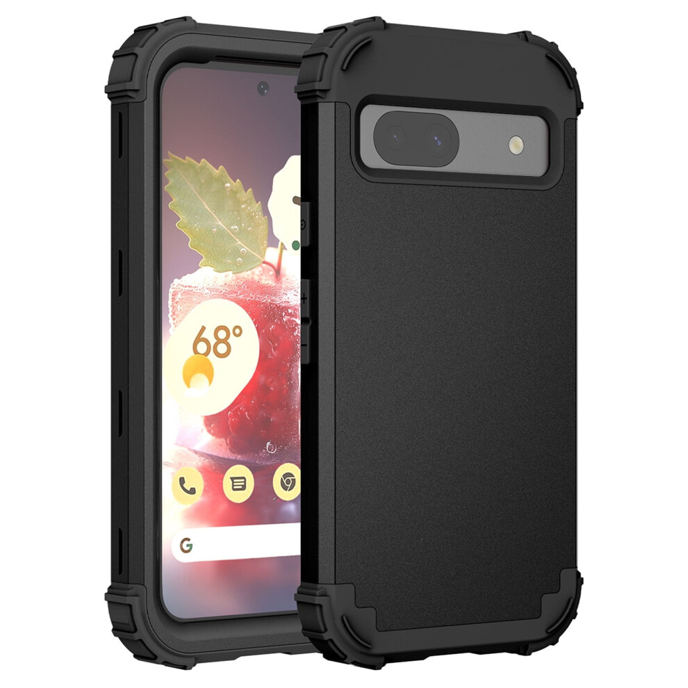 Heavy Duty Rugged Case For Google Pixel 8A Â Triple-Layer Shockproof, Wireless Charging Compatible, Anti-Scratch, Black 9485826369196