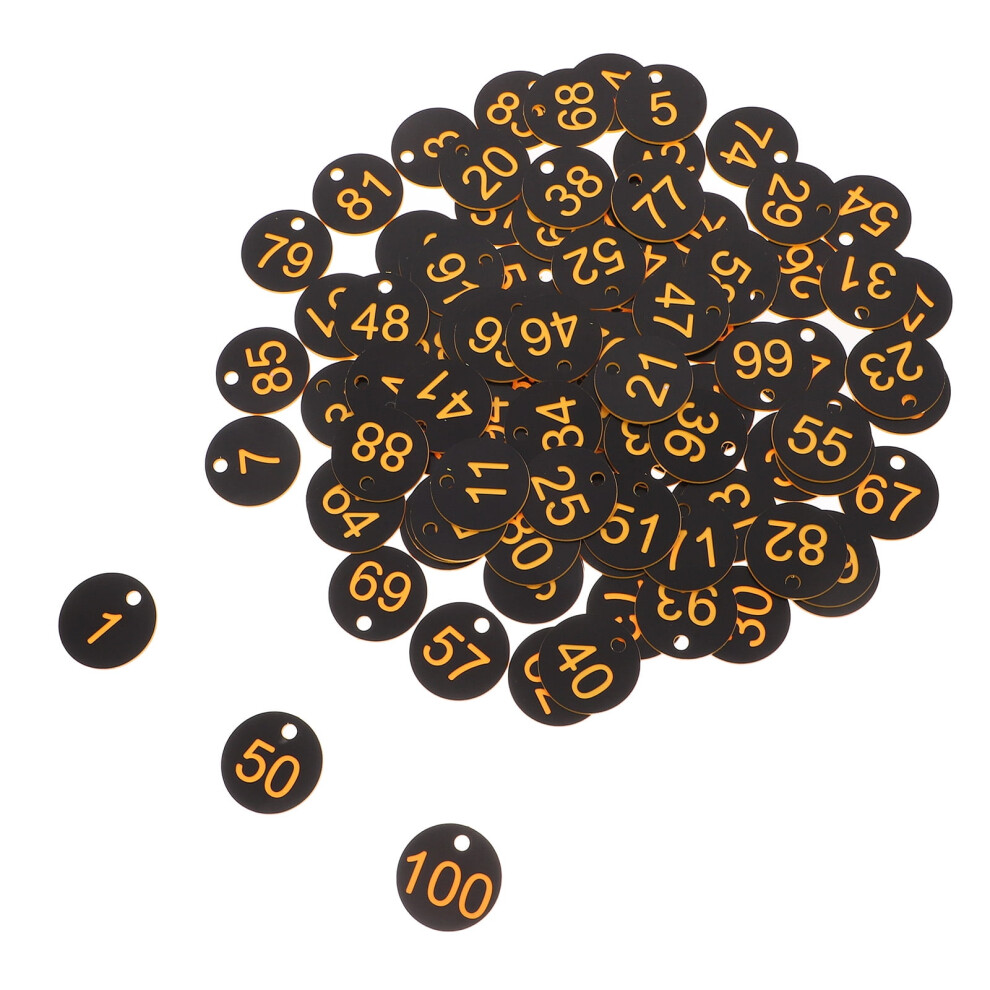100Pcs Circular Key Tags With Holes Plastic Number Labels For Keychain Identification Plastic Number Labels Number Tags For Hangers 9485826369271
