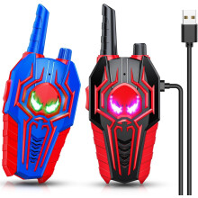 Walkie-talkies recarregáveis para crianças, pacote com 2 unidades, brinquedo de rádio bidirecional para crianças de 3 a 9 anos, ideal para