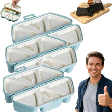 Moule à onigiri 6 en 1 2026 – Appareil à boulettes de riz triangulaires à 6 cavités, kit de presse à sushi antiadhésif, appareil à musubi et