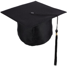 Cappello da laurea in tessuto nero, 1 set per la cerimonia di laurea