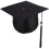 Cappello da laurea in tessuto nero, 1 set per la cerimonia di laurea 1