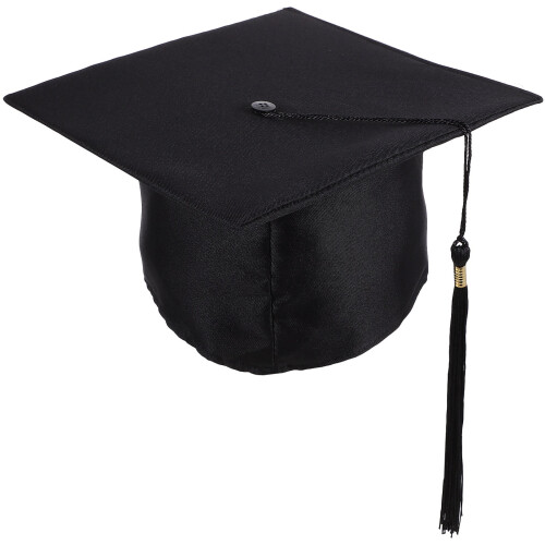 Cappello da laurea in tessuto nero, 1 set per la cerimonia di laurea