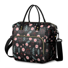 Pioneer Flower lunchtas met bloemenprint, geïsoleerd en lekvrij, voor dames – geschikt voor werk, strand, reizen, picknick en kamperen.