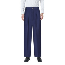 Pantaloni eleganti da bambino Ediodpoh con parte anteriore piatta, vita regolabile, tasche anteriori, gamba dritta, pantaloni per bambini, blu navy,