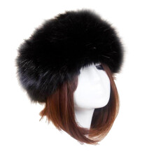 Modische Damen-Wintermütze mit hohlem Oberteil, Kunstfell, dick gefüttert, warm, mit Kapuze und ohne Rand, schwarz