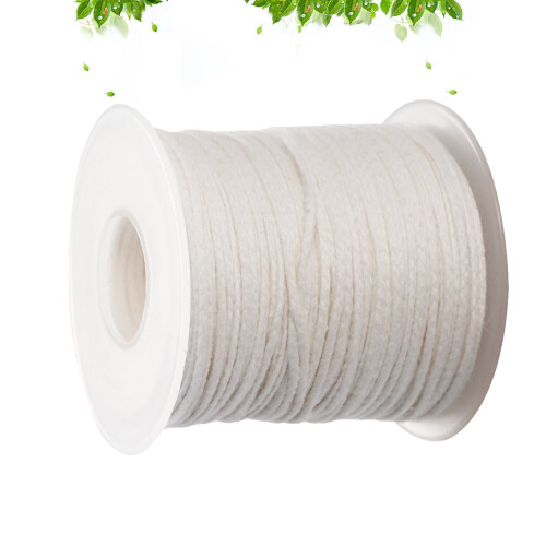 Waxed Wicks for Candlemaking White Braided Cotton 1 Roll for DIY Projects