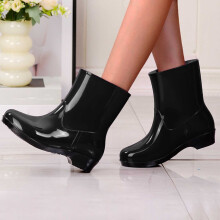 Bottes imperméables à semelle en cuir de vachette pour femme, style décontracté, mi-montantes, idéales pour le printemps et l'été, parfaites