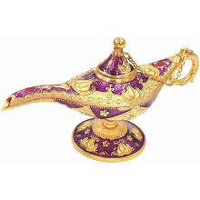 Vintage Aladdin Genie -lamppu – violetti pöytäkoriste, hää-/juhlarekvisiitta, halloween-/joulu-/syntymäpäivälahja, yhteensopiva Tuhannen ja