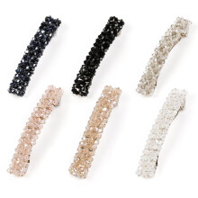6 phíosa Barraí Gruaige Criostail do Mhná, Barraí Francacha Glitter Rhinestone Móra 3.5" - Ag luí le Gruaig Thanaí & Thiubh