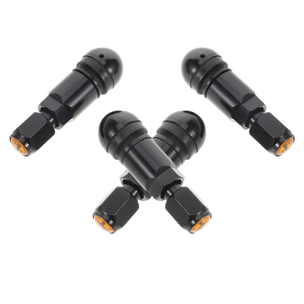 4 Pcs Tractor Tire Valve Stem Metal Stems Lawn Mower Tubeless Black 9418476474439