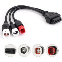 Adaptador de diagnóstico OBD2 3 en 1 para motocicletas Yamaha Kline Euro5, Honda CRF y KTM, conector de diagnóstico de selección múltiple de 3