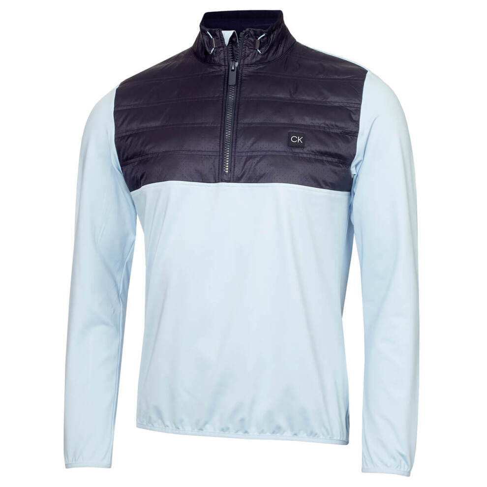 Calvin Klein (M, Blue) Mens Rangewood Half Zip Hybrid Insulated Golf Sweater