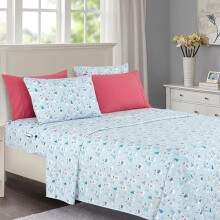 Luxury Soft Holiday Bed Sheets Set, 6-Piece Cal King, Silver Snowman Pattern, Microfiber, Wrinkle & Fade Resistant, Compatible with Cal King Beds