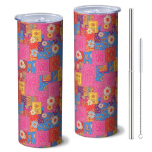 Pioneer Flower Floral Skinny Tumbler 20oz