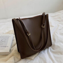 Kvalitets dametote-taske med skulderlæder, designerluksustotes, stor kapacitet, ensfarvet shopper-taske til kvinder, bolsos