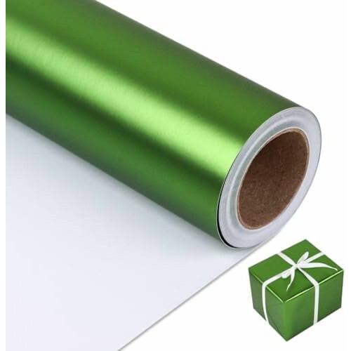 Metallic hellgrüne Geschenkpapierrolle 44,5 cm x 10 m (2