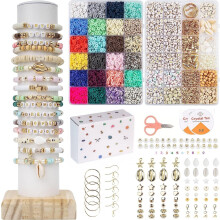 Armbåndssæt med lerperler – 24 farver, 7200 stk.