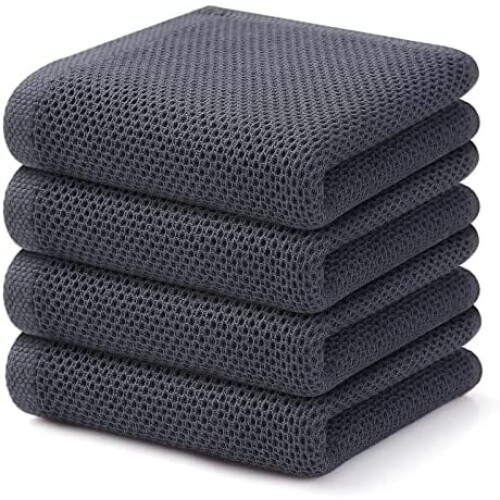 Torchons de cuisine gaufrés 100 % coton (lot de 12)