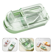Pillensnijder/splitter, 3,2 x 1,4 x 1 cm, tabletverdeler met verstelbare klemmen, roestvrij staal en reisetui (3 mm x 16 mm)