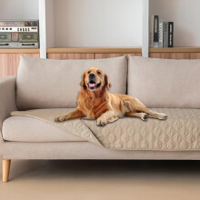 3X Stronger Waterproof Pet Blanket, Scratch Proof Furniture Protector for Dogs Cats, Reversible Cover 30x70 Inch, Dark Beige