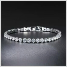 Pulsera de tenis de moissanita EASTIN NEW para mujer, plata de ley 925, regalo de Navidad, plata, 17 cm