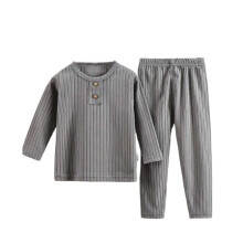 Kinderkleding voor jongens en meisjes, herfst/winter pyjama's, outfits, set, baby- en kinderkleding, effen kleur, gestreept, loungewear, huispak,