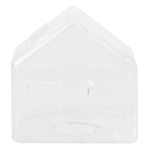 Transparente Glasvase, klein, Hausform, 1 Stück
