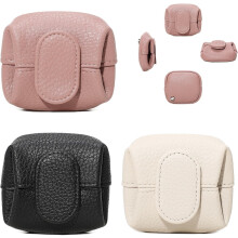 Lychee Texture Mini Coin Purse Leather 3 Pack