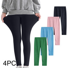 3-12 Years Kids Girls 4 PCS Leggings Stretchy Tights Lycra Compression Pants Comfortable Softness Breathable Pantyhose