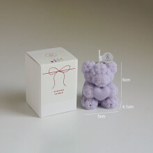 Vela aromática artesanal de cera de soja con forma de oso de rosas, regalo de San Valentín para mujeres y mamás - Vela perfumada con forma de