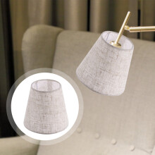 Abat-jour en tissu blanc pour plafonnier E14
