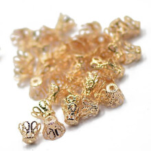 5x50pcs Gold Plated Metal Crown Bead Caps 8x6mm