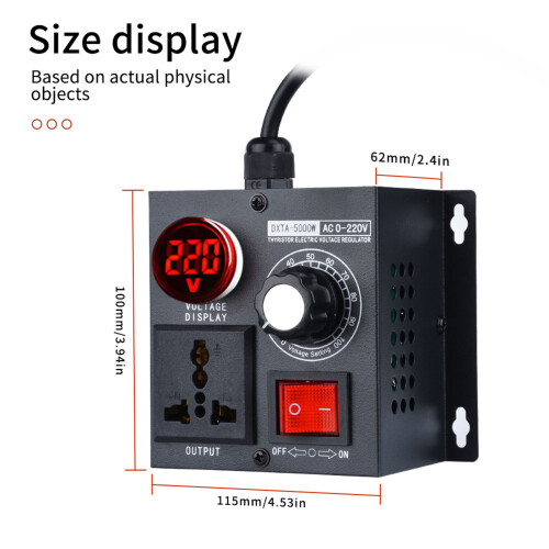 Régulateur à thyristor 5000 W, 115 x 100 x 85 mm, métal 2