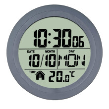 Digital Shower Timer Clock Round 5.7 Inch Grey