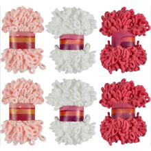6-Pack Loop Yarns for Finger Crochet – Chunky Chenille, No Hooks Needed, Soft Blanket Yarn (White/Pink/Rose), Compatible with Beginners